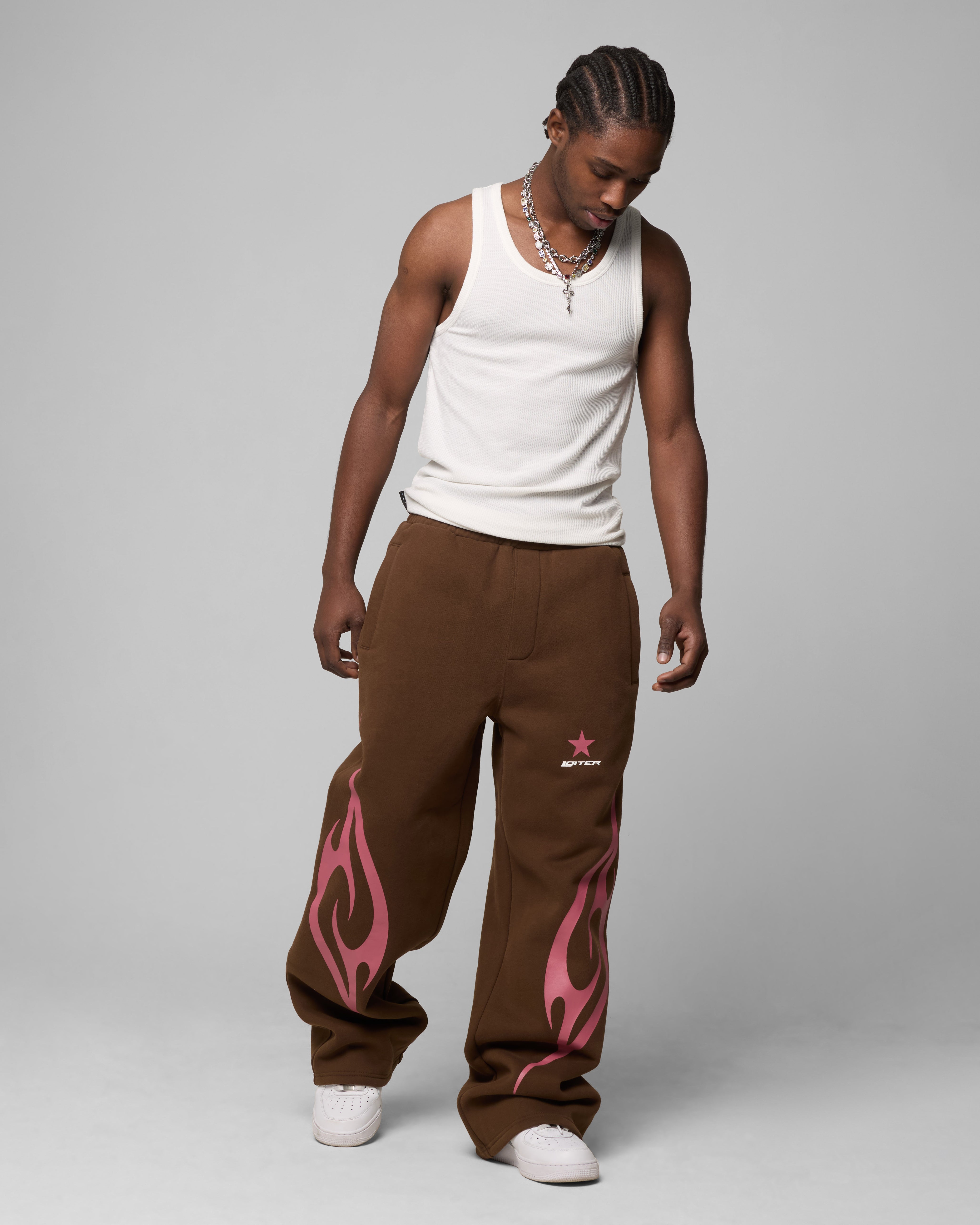 Loiter Cyber Sweat Pants Brown | Culture Kings US