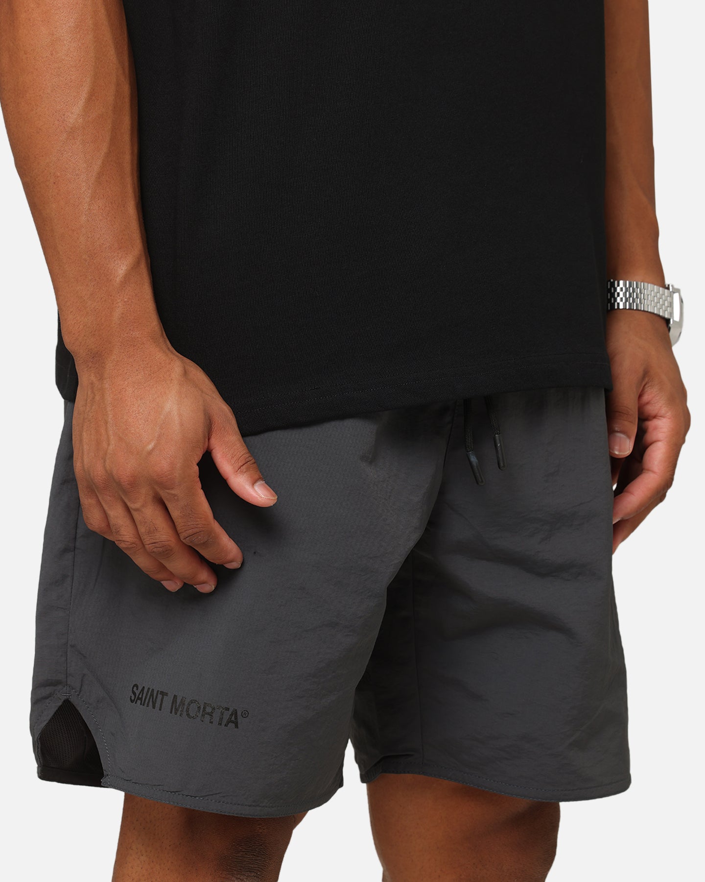 Saint Morta Official Nylon Shorts Dark Grey | Culture Kings US