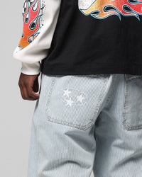 Loiter Collateral Baggy Jeans Blue Pin Stripe