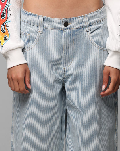 Loiter Collateral Baggy Jeans Blue Pin Stripe