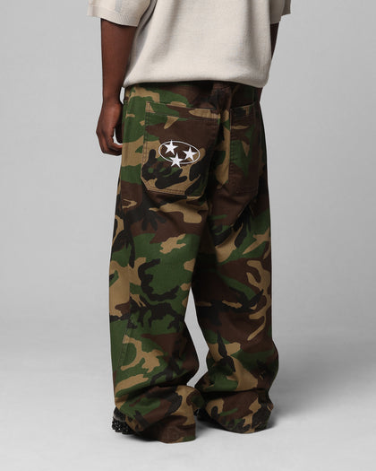 Loiter Collateral Baggy Jeans Woodland Camo