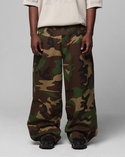 Loiter Collateral Baggy Jeans Woodland Camo