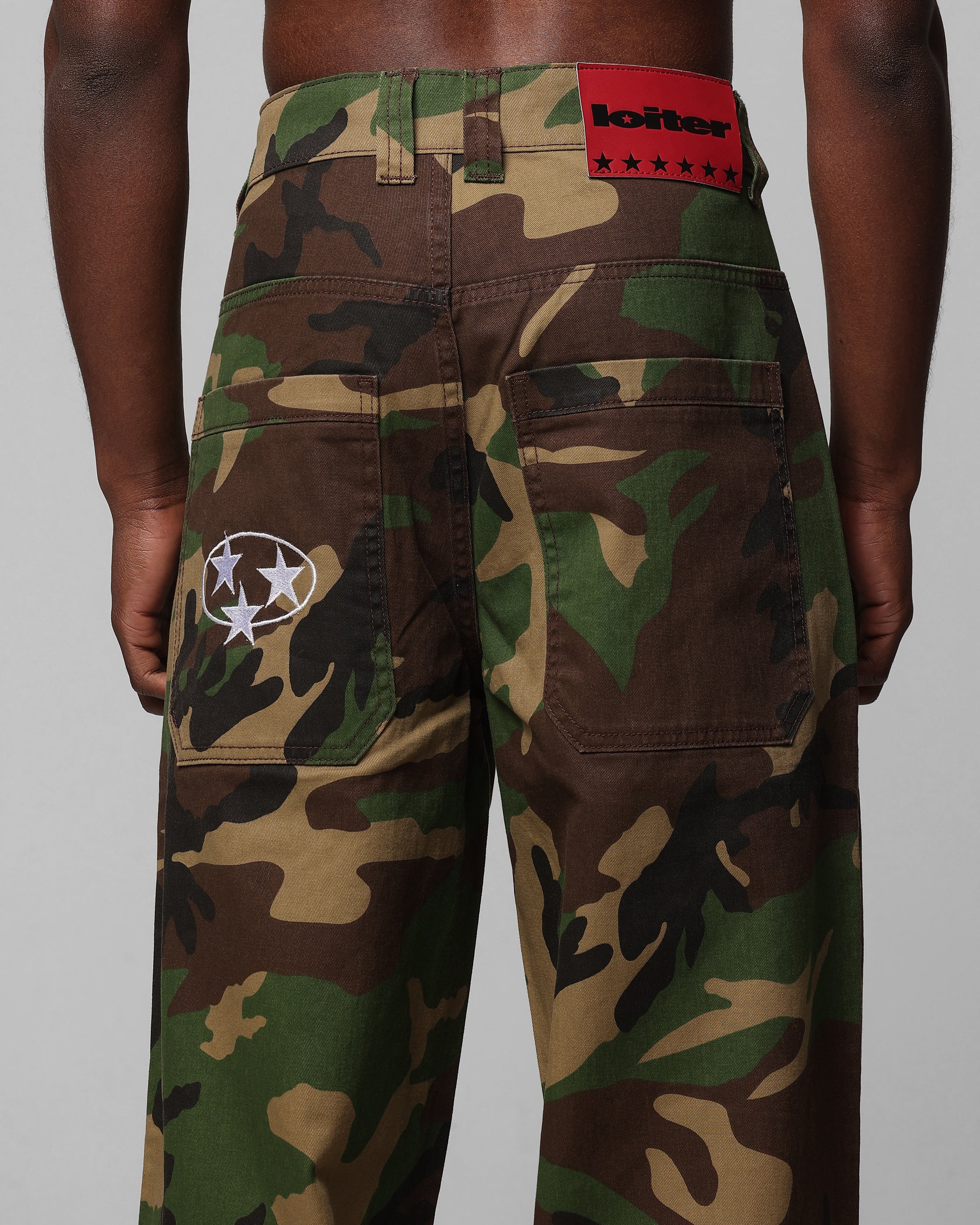 Loiter Collateral Baggy Jeans Woodland Camo | Culture Kings US