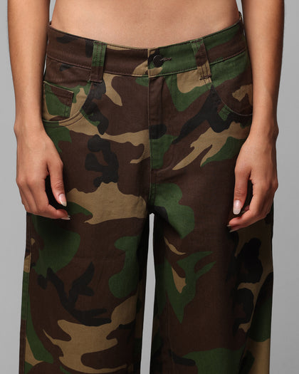 Loiter Collateral Baggy Jeans Woodland Camo