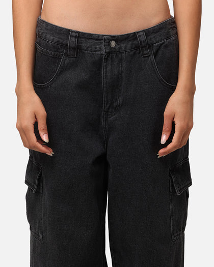 Carre Baggy Cargo Jeans Black Denim