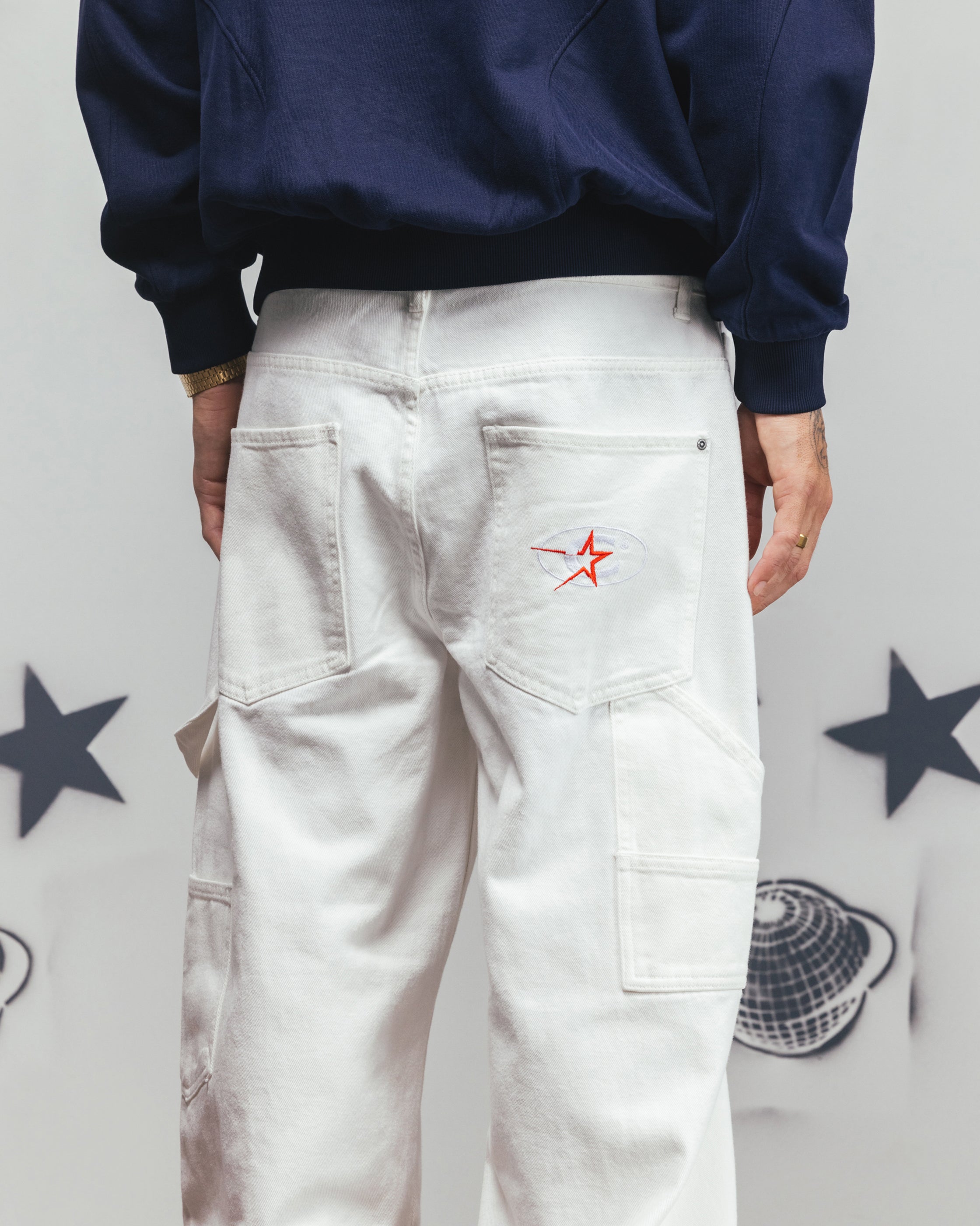 Carre Baggy Carpenter Jeans Off White | Culture Kings US