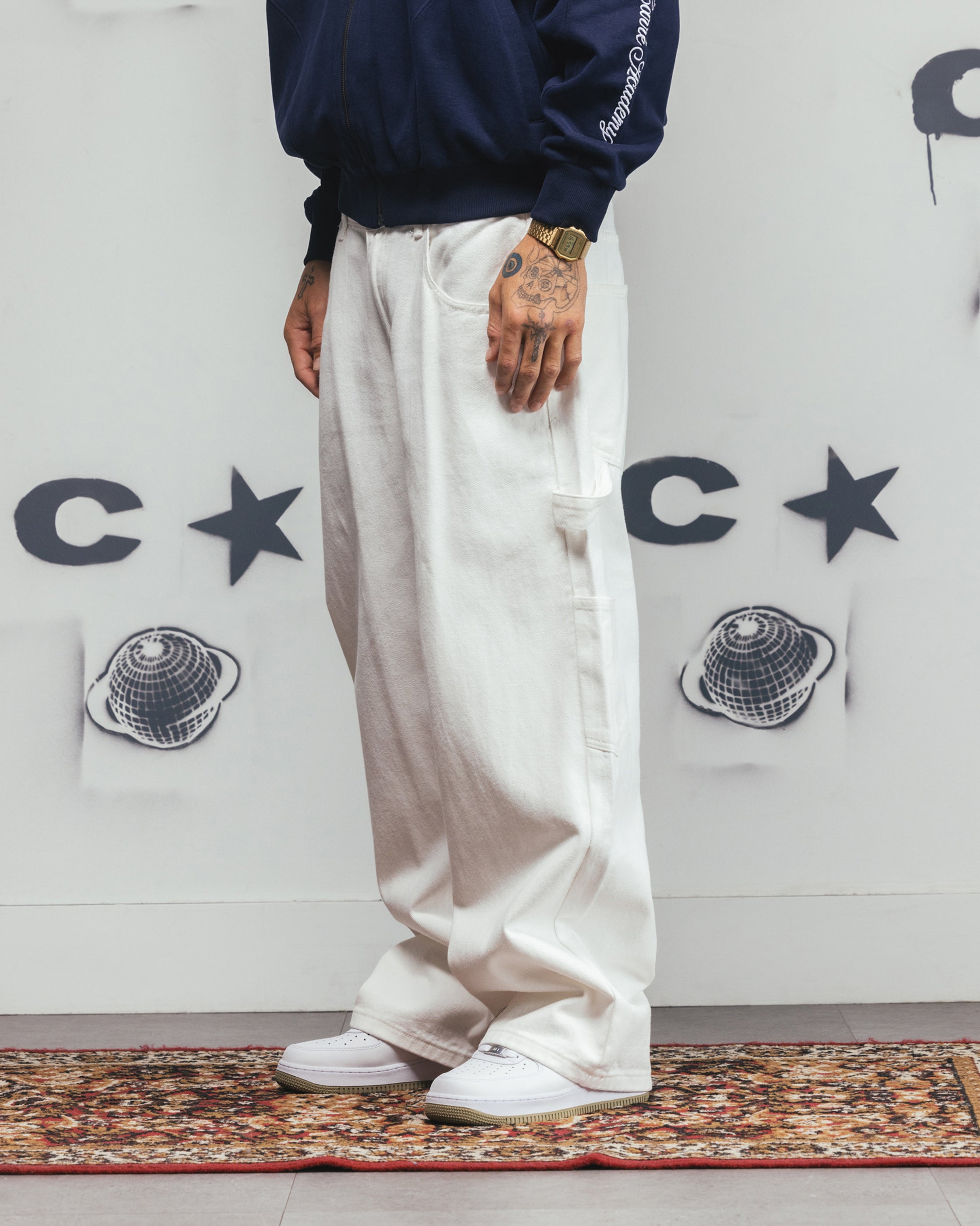 Carre Baggy Carpenter Jeans Off White | Culture Kings US