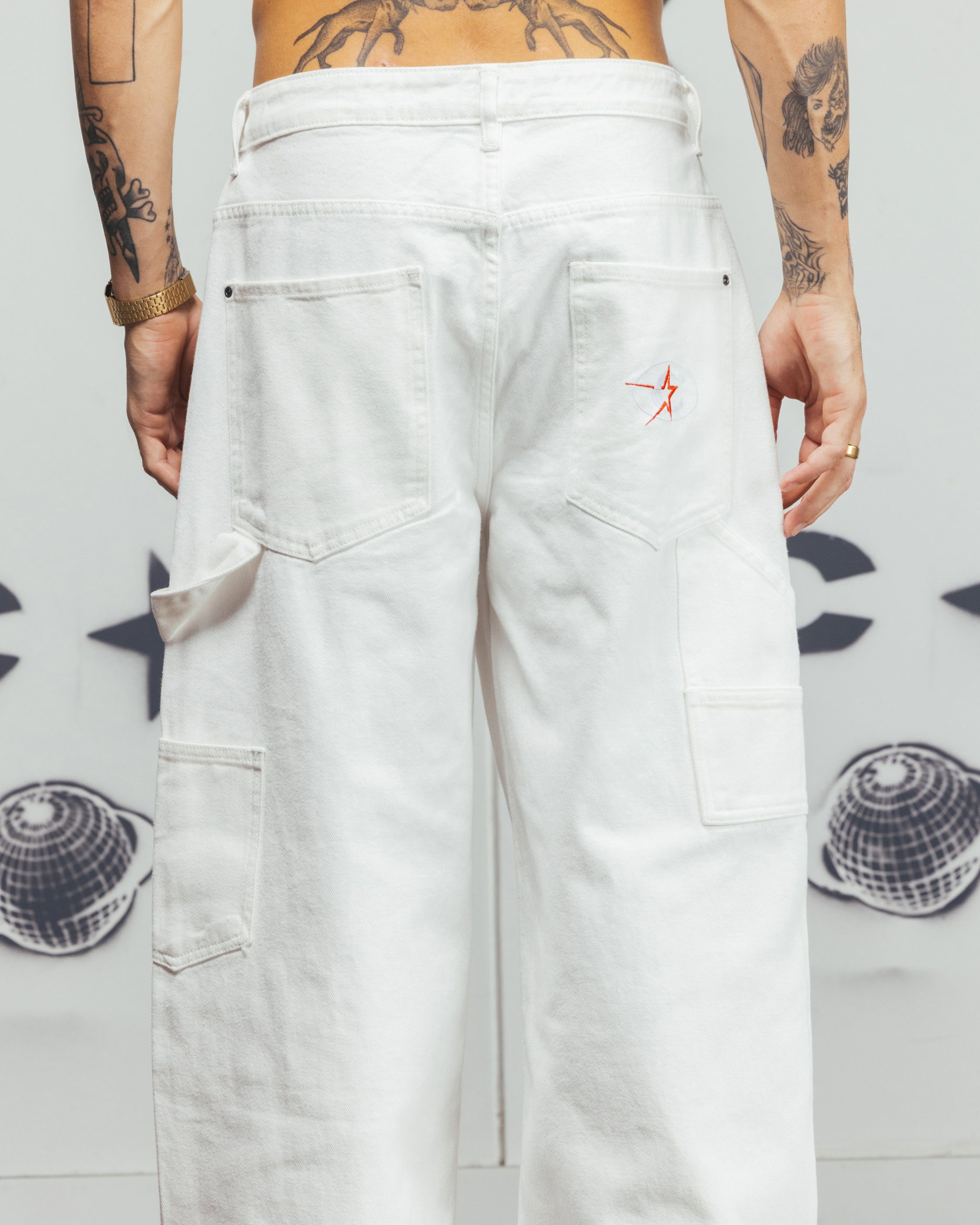 Carre Baggy Carpenter Jeans Off White | Culture Kings US