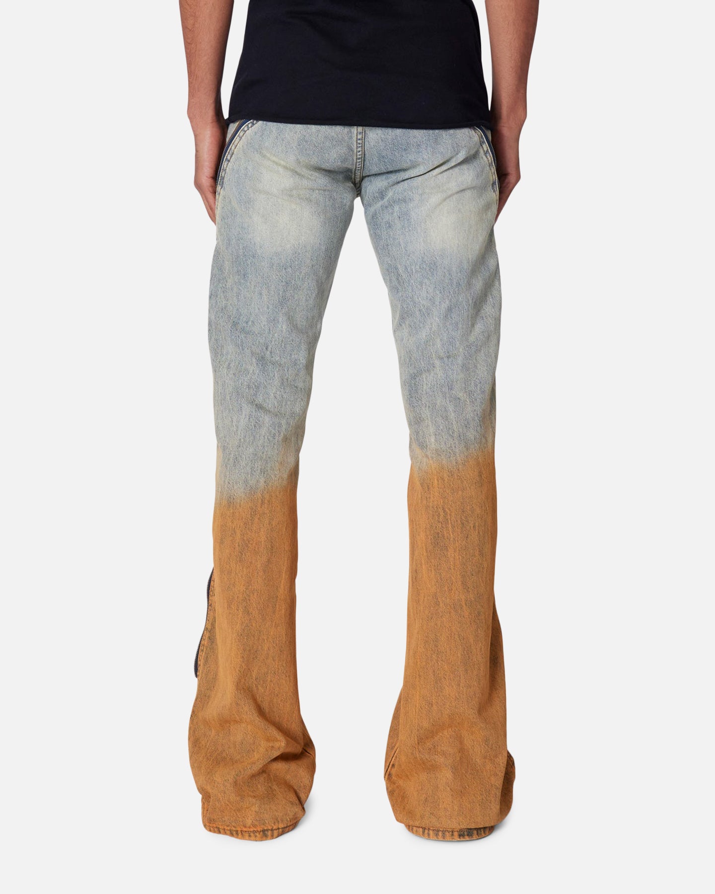 MNML D519 Zipper Flare Denim Jeans Light Blue | Culture Kings US