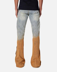 MNML D519 Zipper Flare Denim Jeans Light Blue