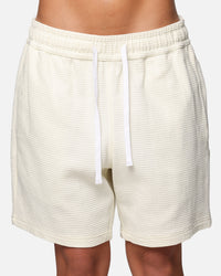 Carre Waffle Shorts Off White