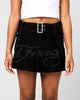 Ed Hardy Women's Pleated Denim Mini Skirt Washed Black