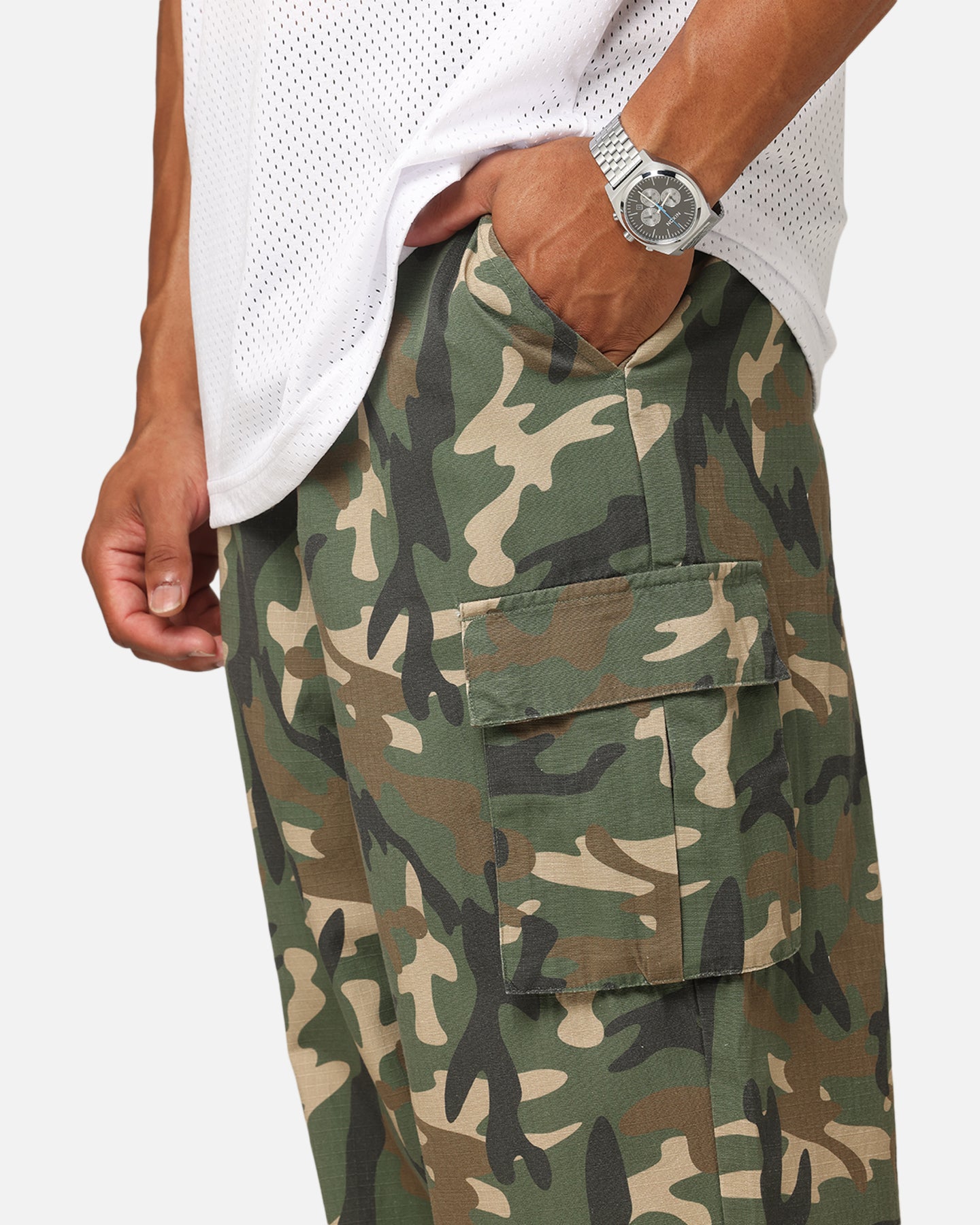 Carre Tactical Baggy Cargo Pants Woodland Camo | Culture Kings US