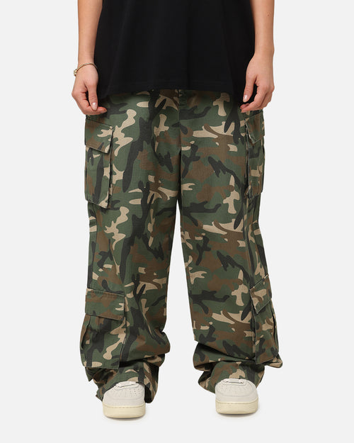 Carre Tactical Baggy Cargo Pants Woodland Camo