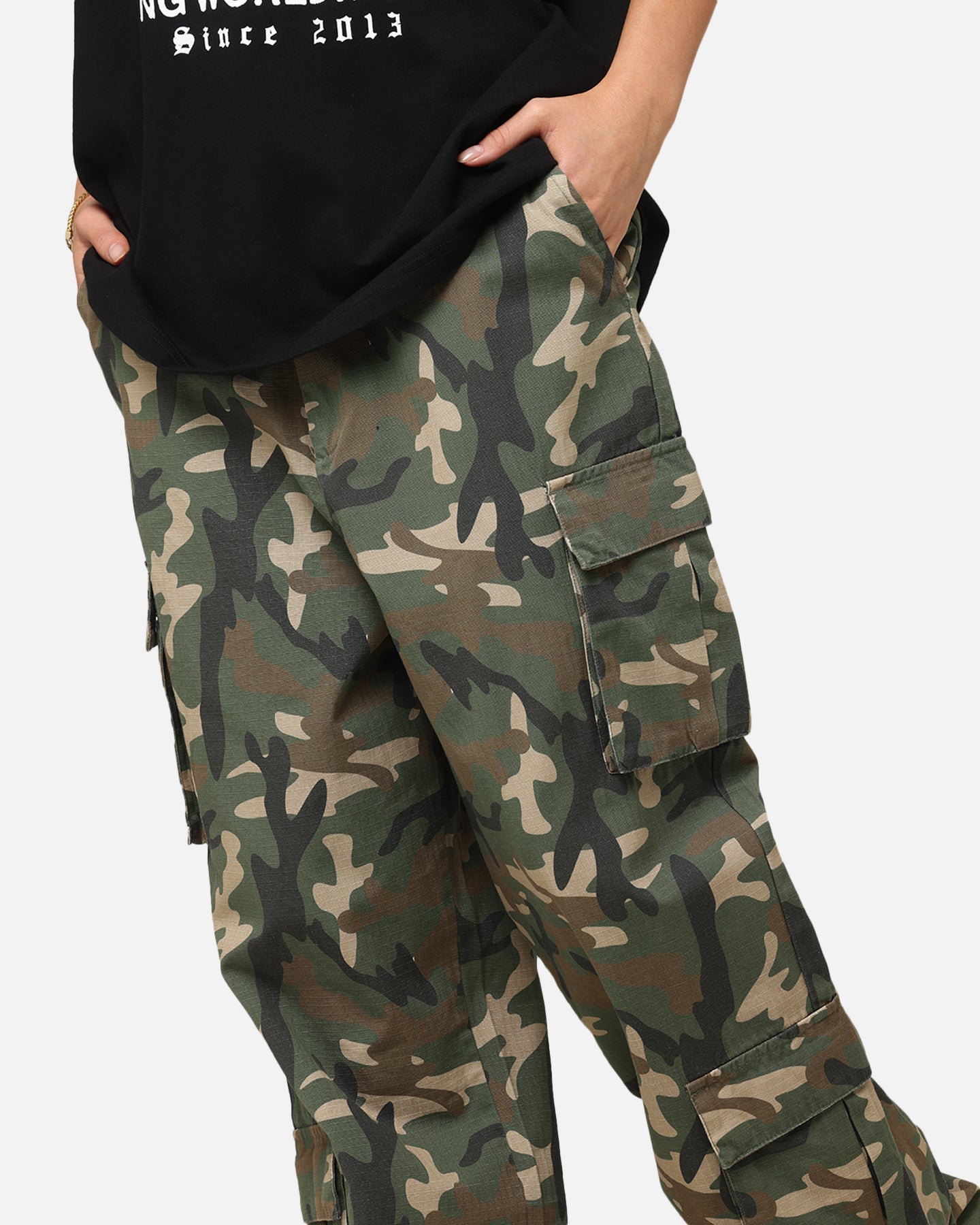 Carre Tactical Baggy Cargo Pants Woodland Camo | Culture Kings US