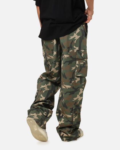 Carre Tactical Baggy Cargo Pants Woodland Camo