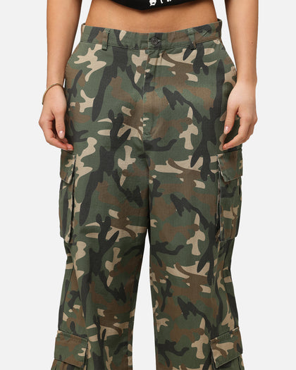 Carre Tactical Baggy Cargo Pants Woodland Camo