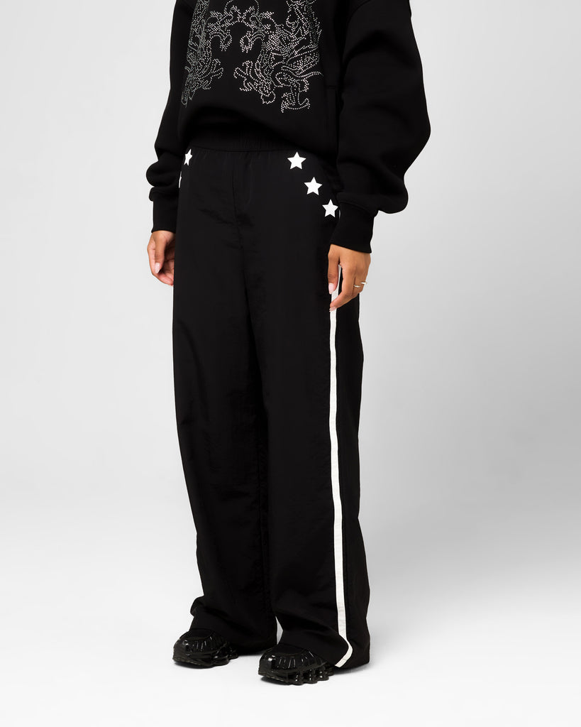 【✨新品タグ付き✨】HARDY NOIR◎CATS PRINT ラインパンツ Ed Hardy Women's Nylon Sports Pant Black/White | Culture Kings US