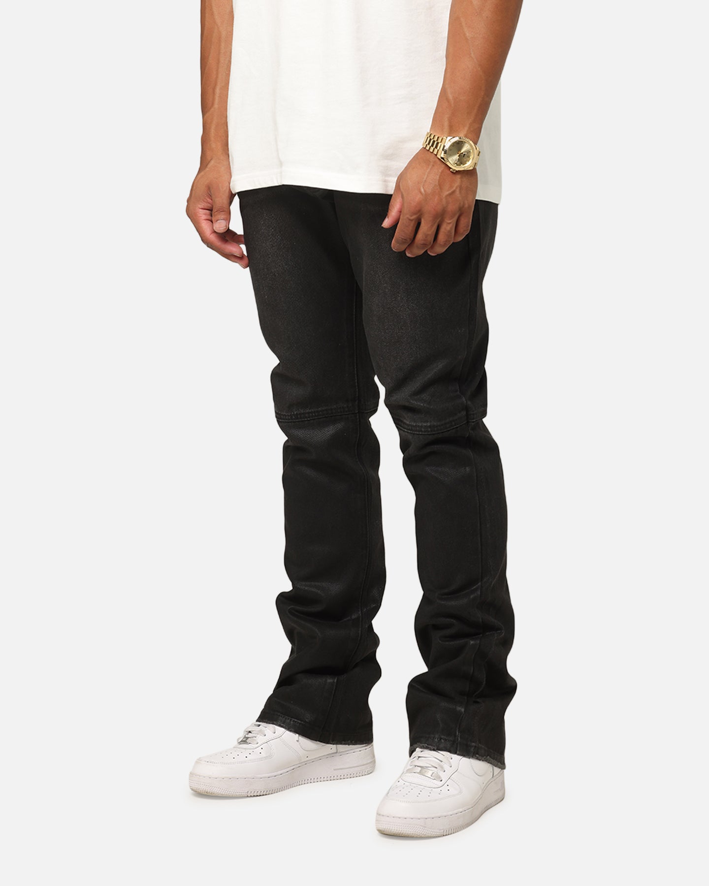 MNML Bootcut Waxed Jeans Black | Culture Kings US