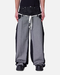 MNML Inside Out Slip Off Denim Pants Washed Black