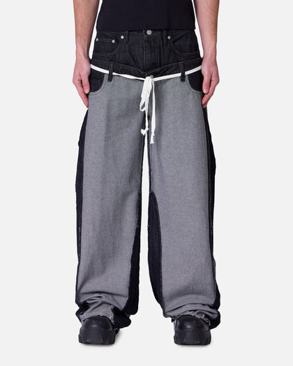 MNML Inside Out Slip Off Denim Pants Washed Black