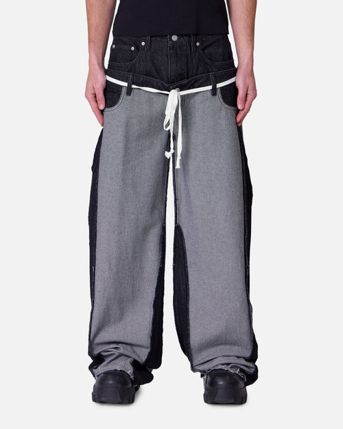 MNML Inside Out Slip Off Denim Pants Washed Black