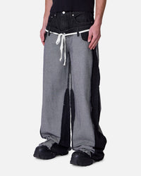 MNML Inside Out Slip Off Denim Pants Washed Black