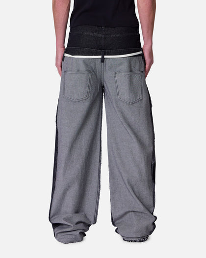 MNML Inside Out Slip Off Denim Pants Washed Black