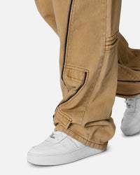 MNML Ultra Baggy Grid Lock Denim Pants Brown