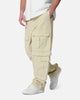 MNML Ultra Baggy Channel Cargo Denim Pants Tan