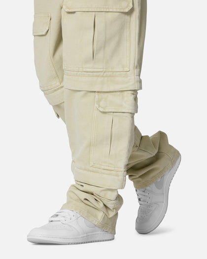 MNML Ultra Baggy Channel Cargo Denim Pants Tan