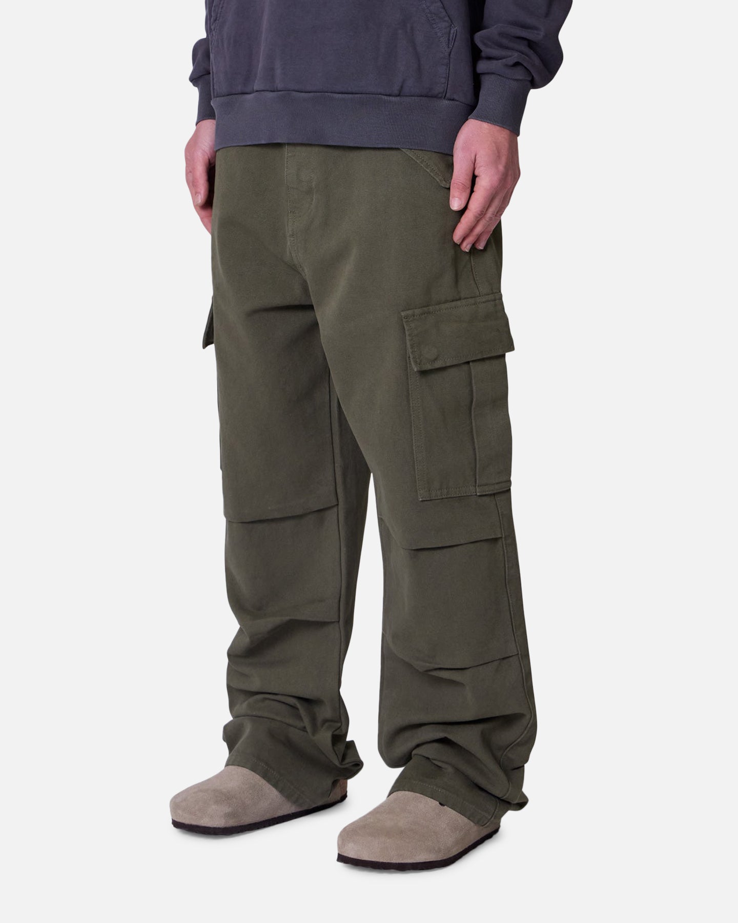 MNML Ultra Baggy Extended Knee Denim Pants Olive | Culture Kings US