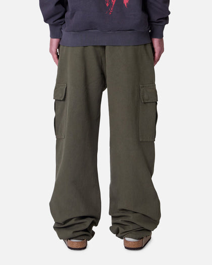 MNML Ultra Baggy Extended Knee Denim Pants Olive