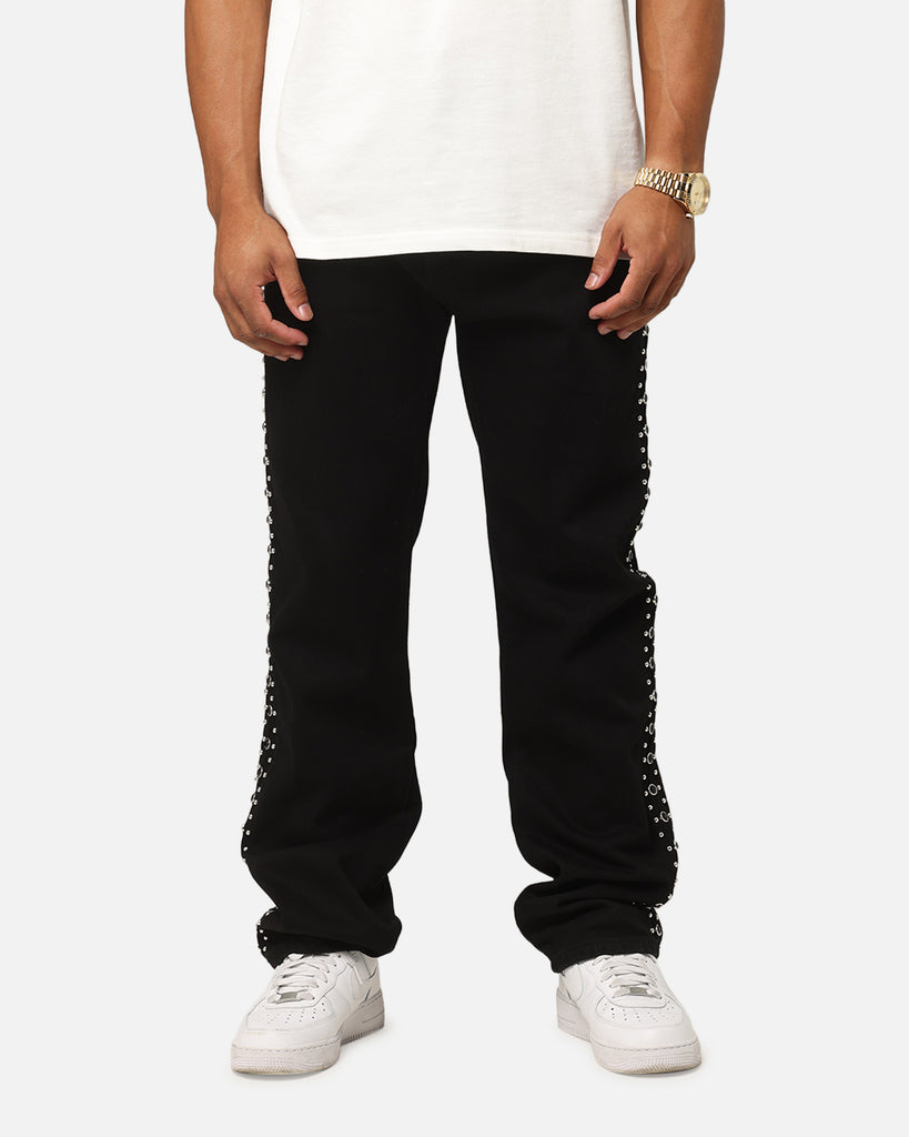 MNML V715 Out Studded Denim Jeans Black | Culture Kings US
