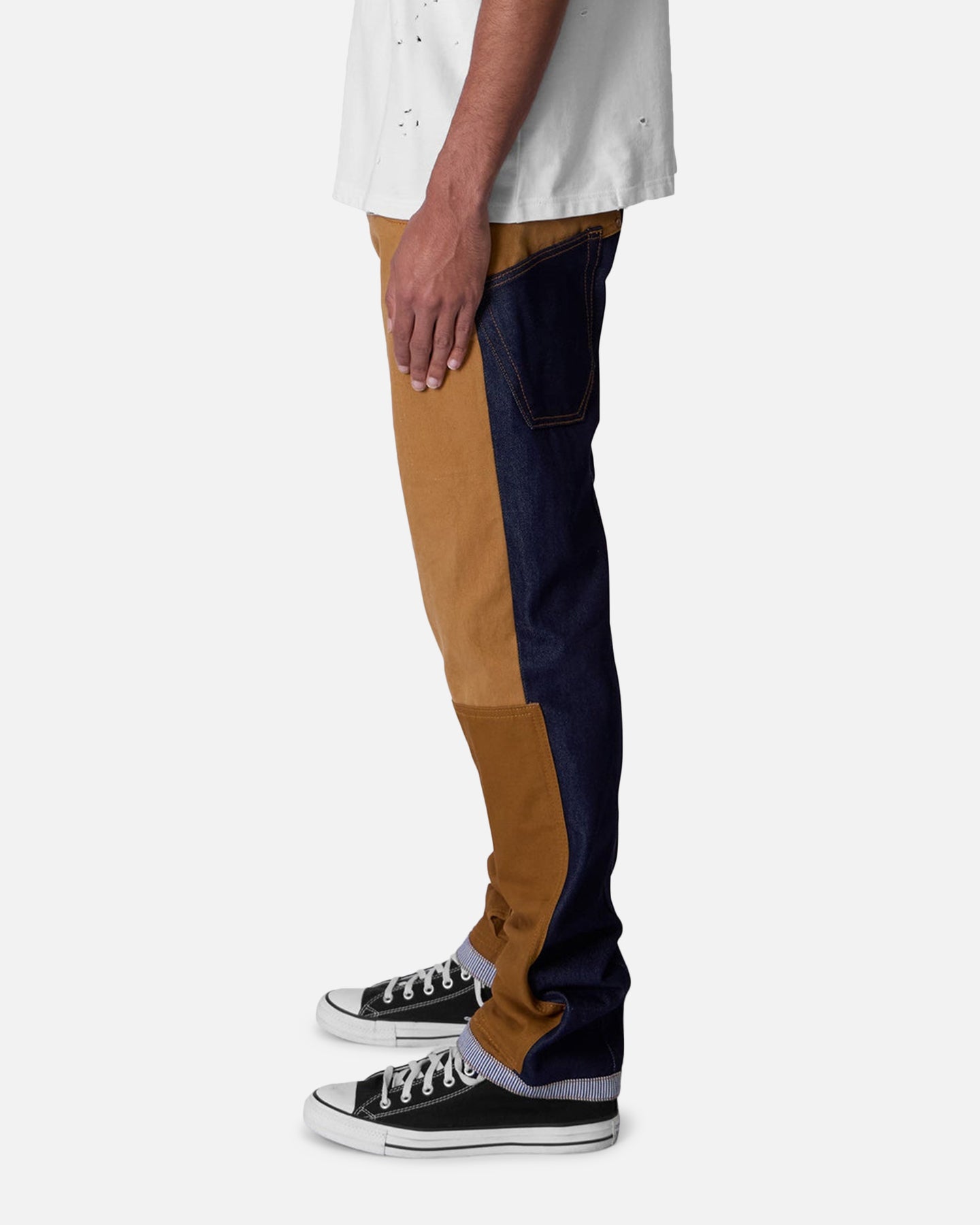 MNML V727 Mixed Canvas Baggy Denim Jeans Multi | Culture Kings US