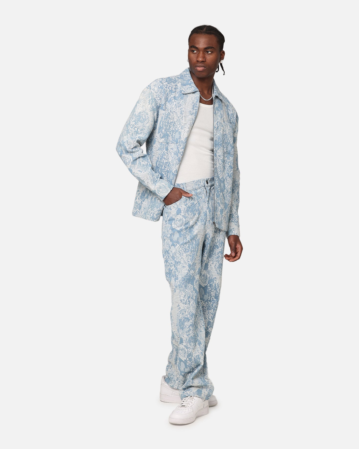 XXIII Denim Jacquard Jeans Pacific Blue | Culture Kings US