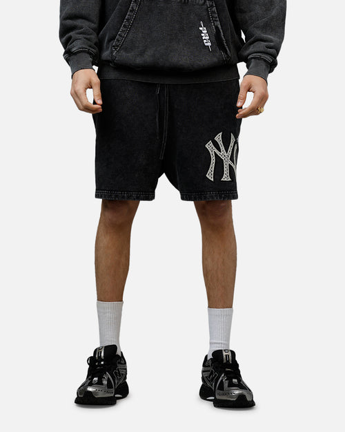 Pro Standard New York Yankees Raffia Shorts Black Acidwash