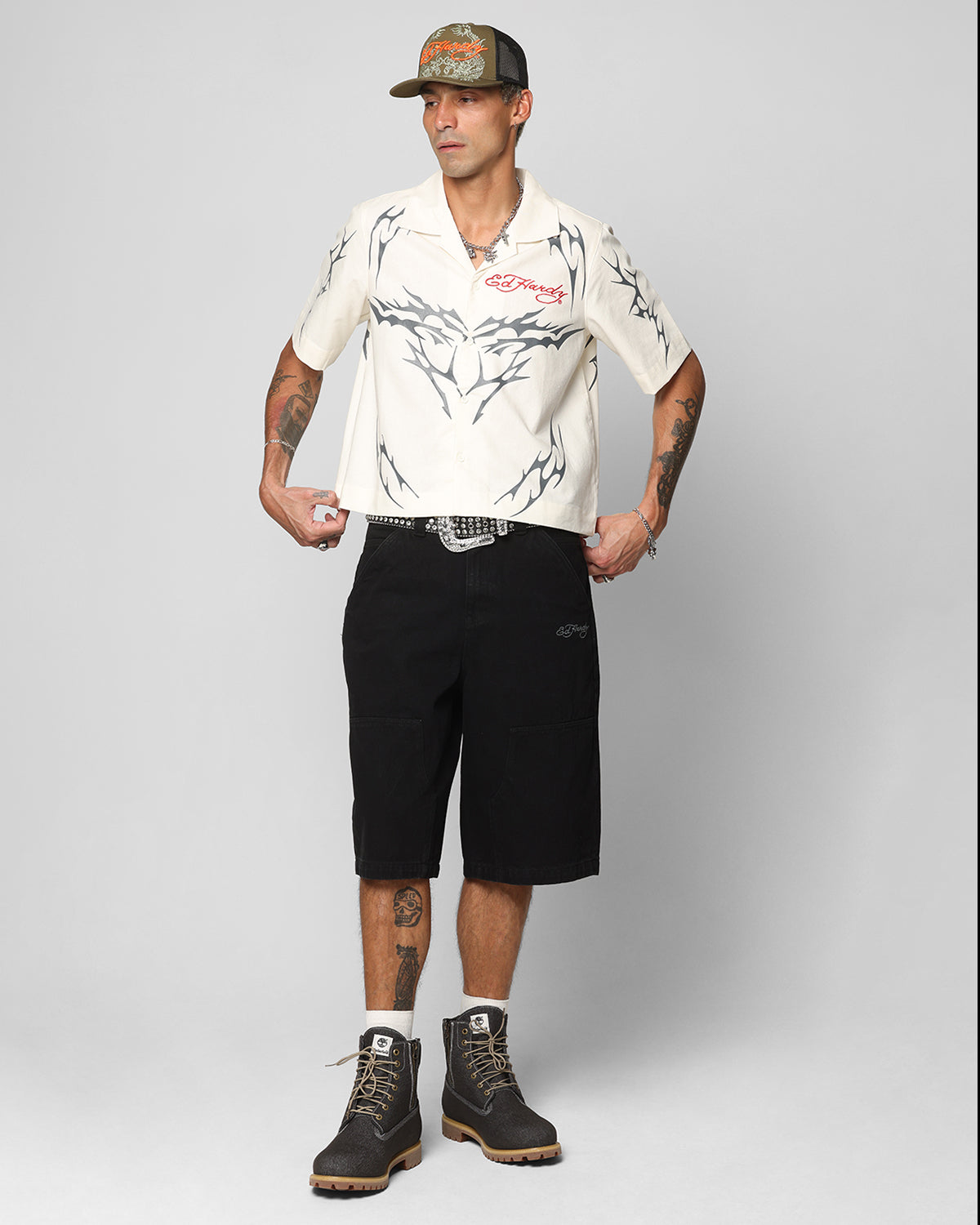 Ed Hardy Dragon Jorts Black | Culture Kings US
