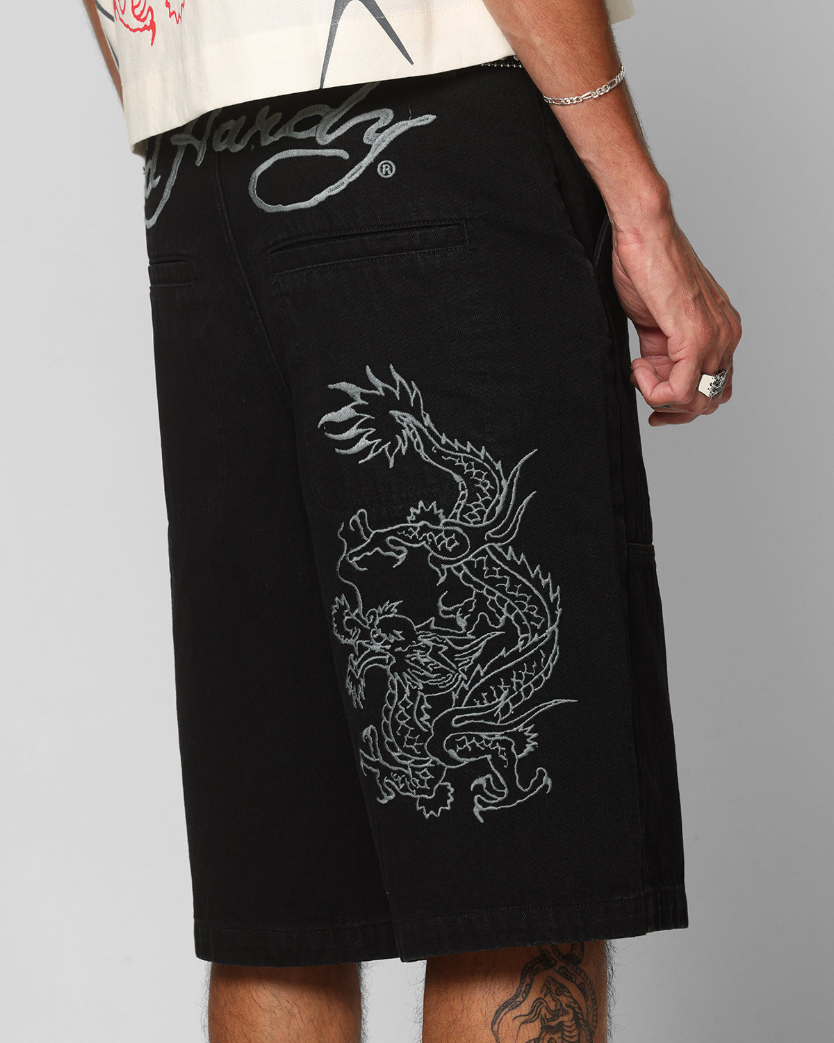 Ed Hardy Dragon Jorts Black | Culture Kings US