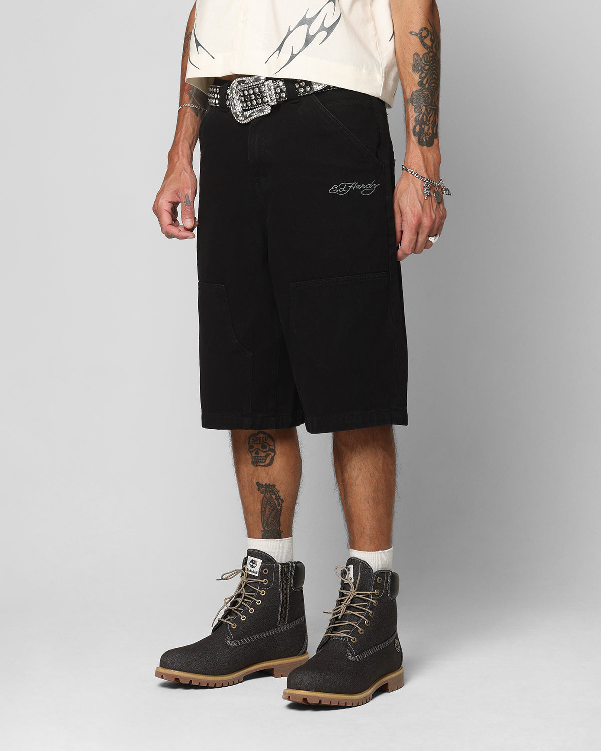 Ed Hardy Dragon Jorts Black | Culture Kings US