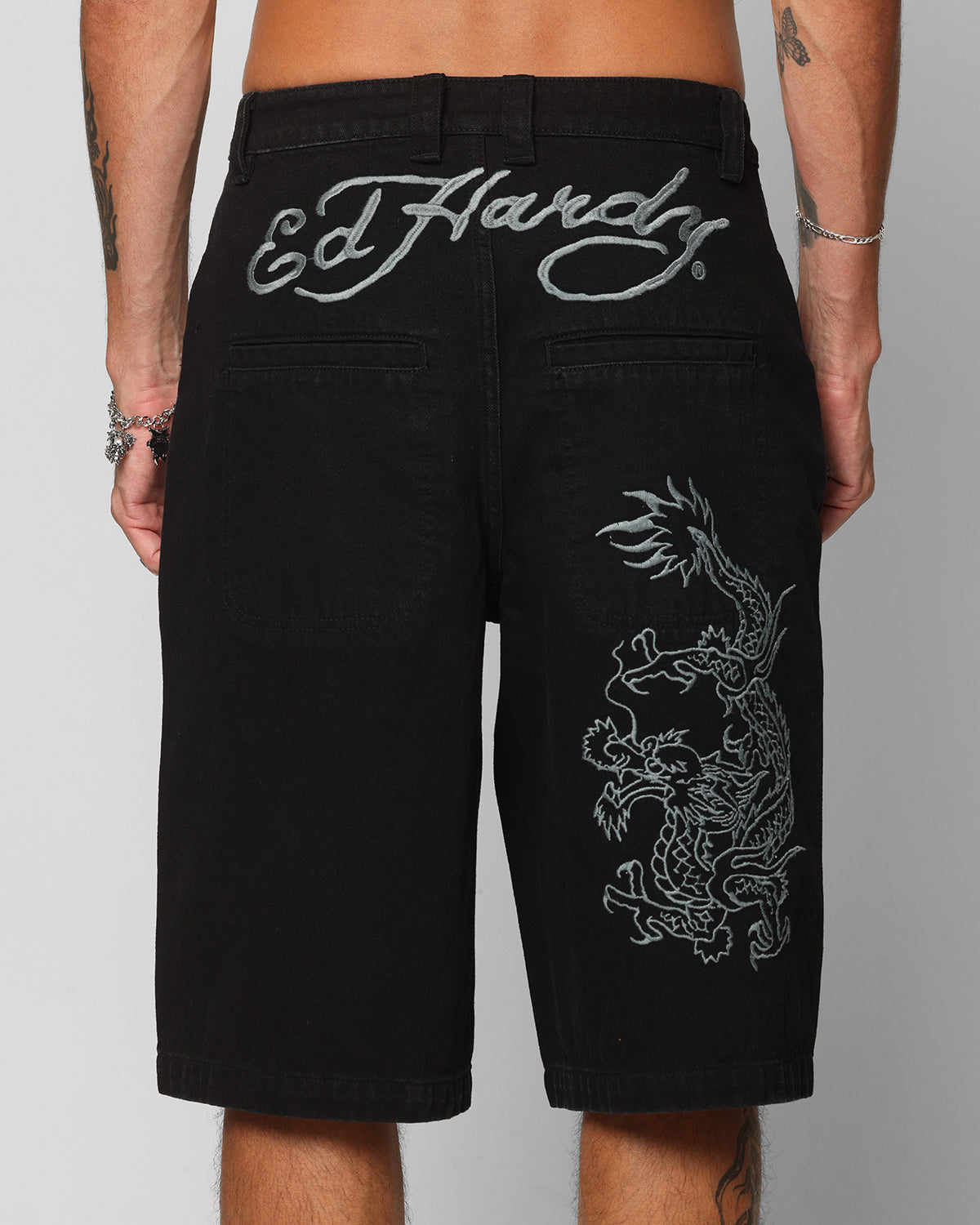 Ed Hardy Dragon Jorts Black | Culture Kings US