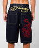 Ed Hardy Dragon Jorts Indigo