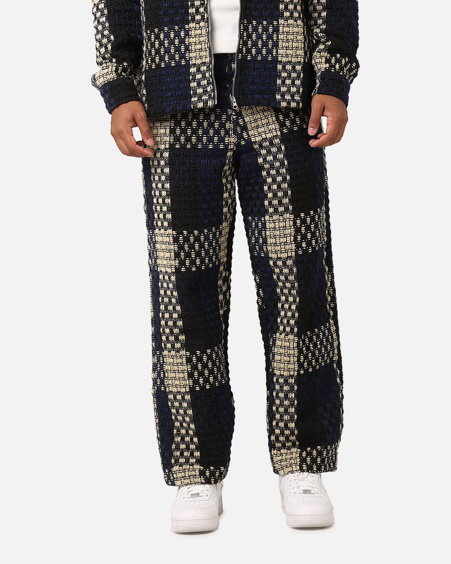 XXIII Textured Weave Pants Blue/Black/Yellow | Culture Kings US