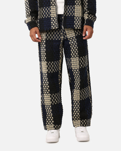 XXIII Textured Weave Pants Blue/Black/Yellow