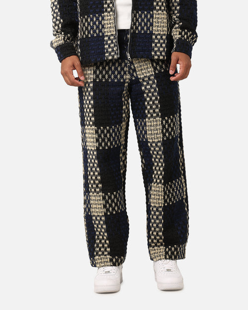 XXIII Textured Weave Pants Blue/Black/Yellow