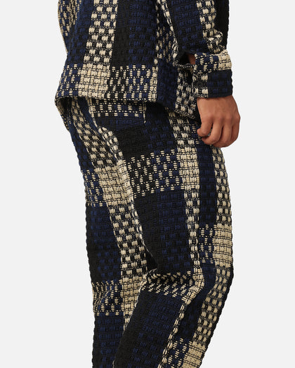 XXIII Textured Weave Pants Blue/Black/Yellow