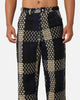 XXIII Textured Weave Pants Blue/Black/Yellow