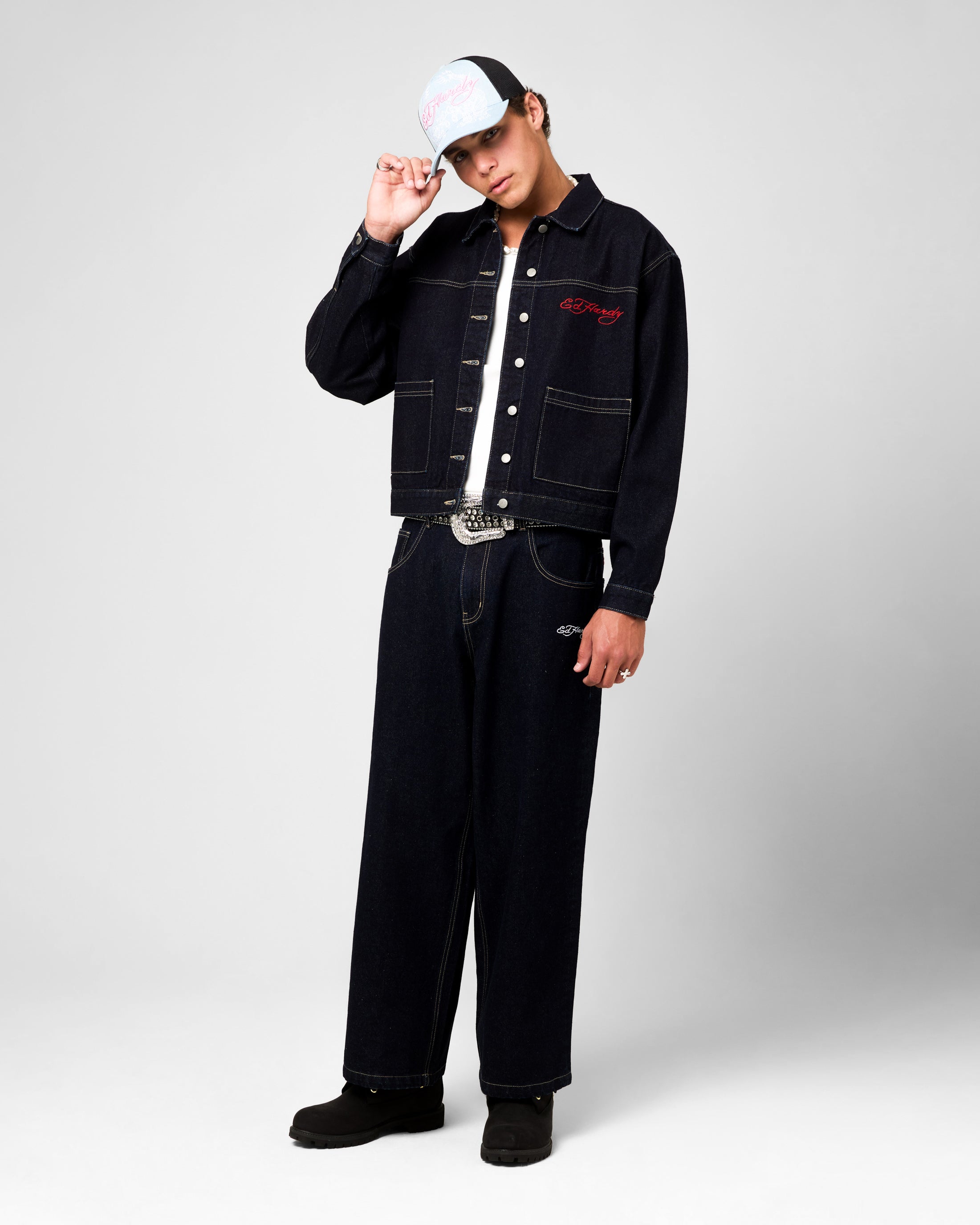 Ed Hardy Wide Leg Jeans Indigo Denim | Culture Kings US