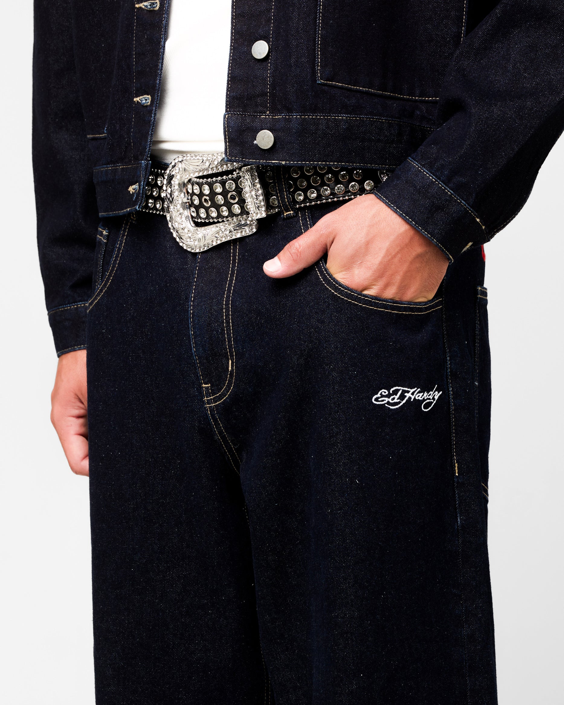 Ed Hardy Wide Leg Jeans Indigo Denim | Culture Kings US