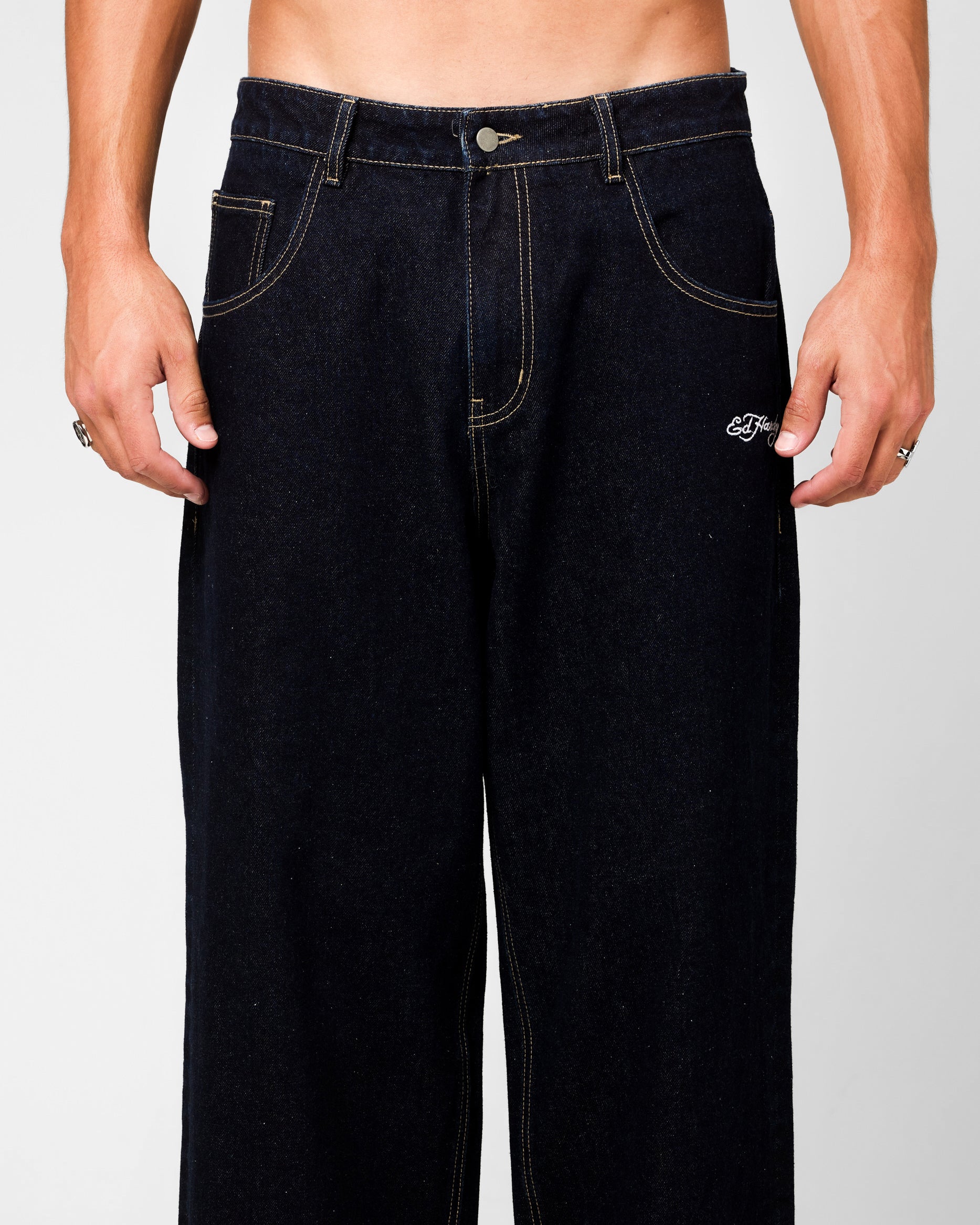 Ed Hardy Wide Leg Jeans Indigo Denim | Culture Kings US